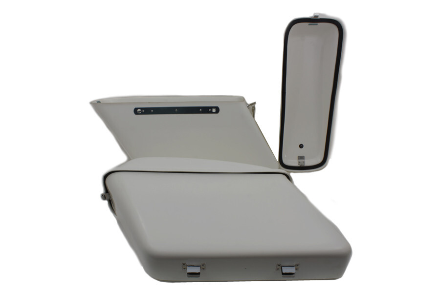 Replica White Saddlebag Set for FL 1963-1984 Harley Davidson