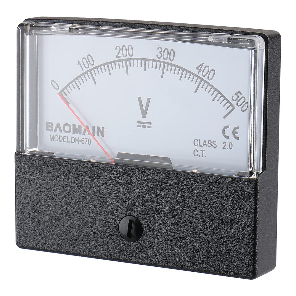 Baomain Voltmeter DH-670 DC 0-500V Rectangular Class 2.5 Analog Panel Volt Volta