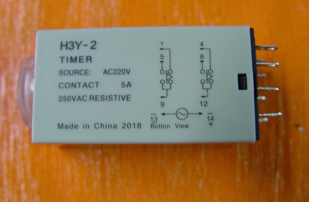 30 Second Timer Module, 220 VAC, DIN rail mount, relay socket included - H2Y-2