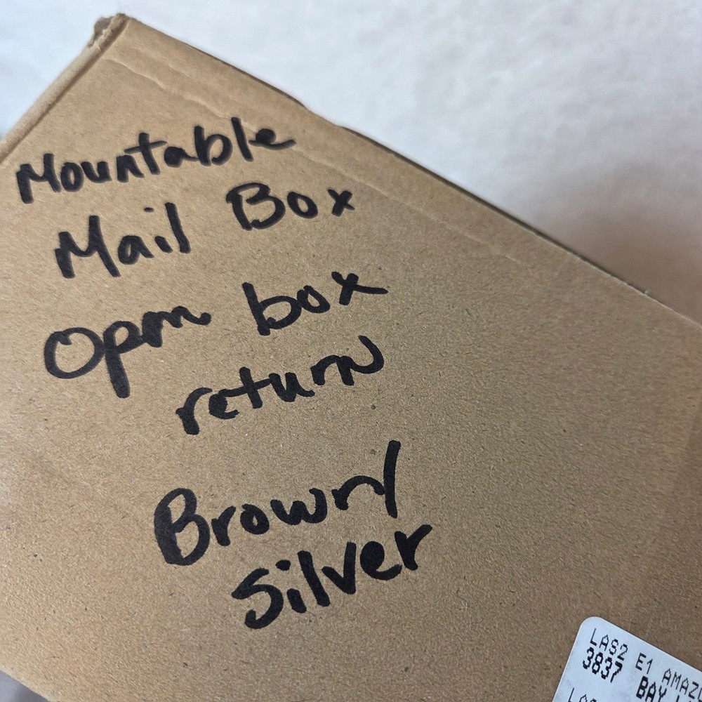 Modern Wall Mount Mailbox Bronze and Silver Metal Vertical Locking Open Box