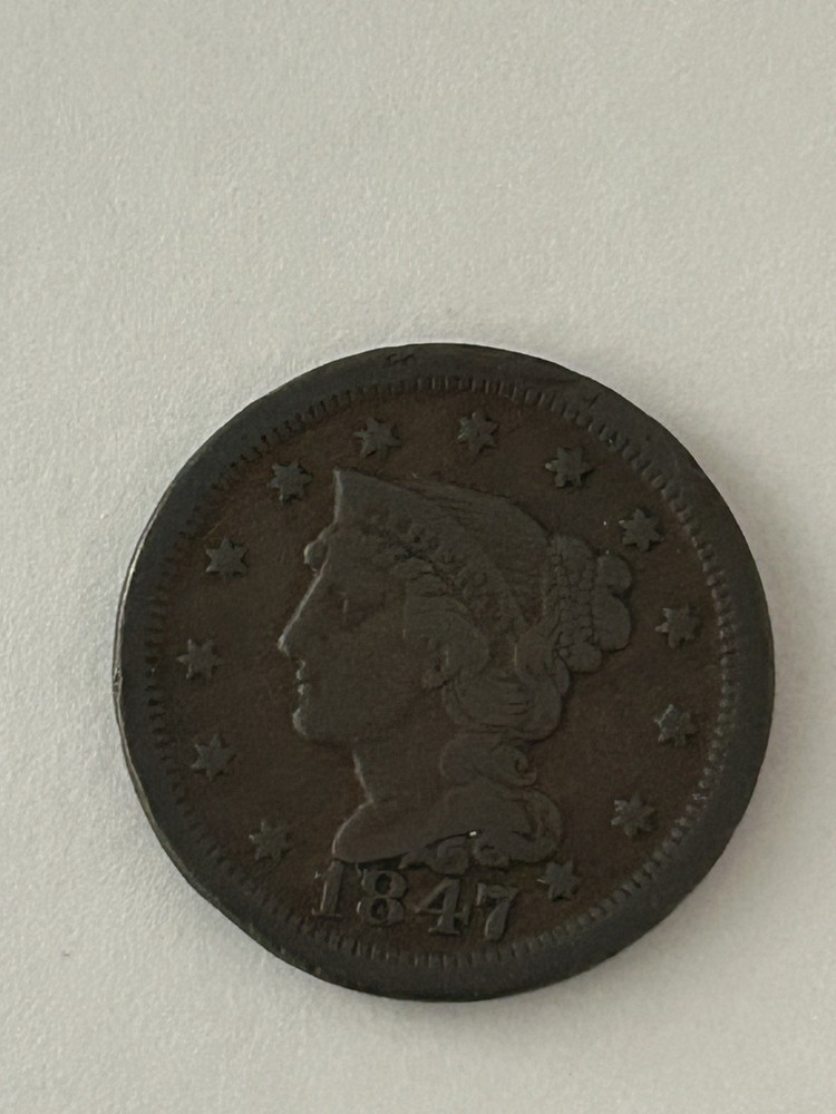 1847 Braided Hair Large Cent