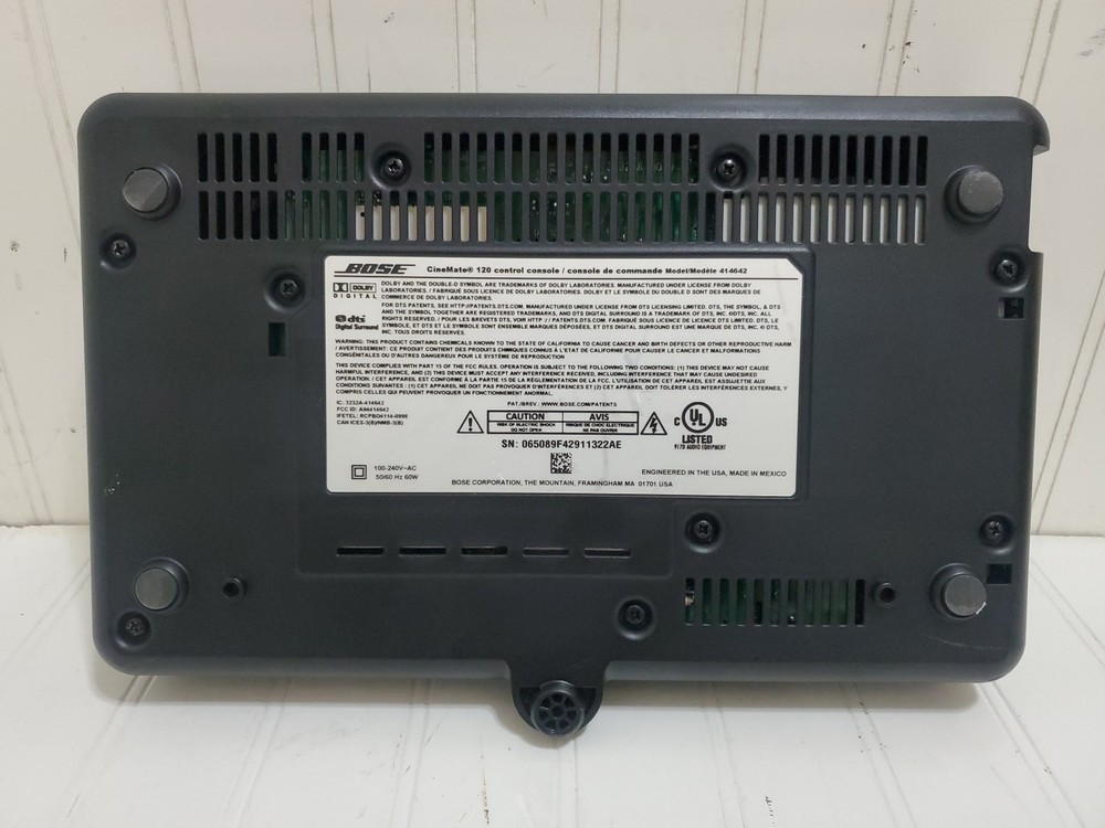Bose Cinemate 120 AV Control Console 414642 Untested Sold AS IS