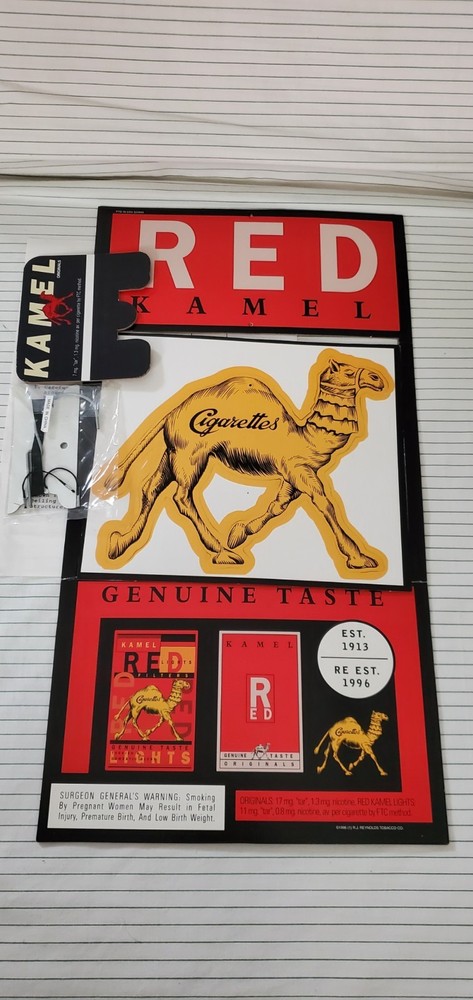 RARE 1996 CAMEL RED KAMEL DANGLER STORE DISPLAY 2 – SIDED DISPLAY  NEVER USED