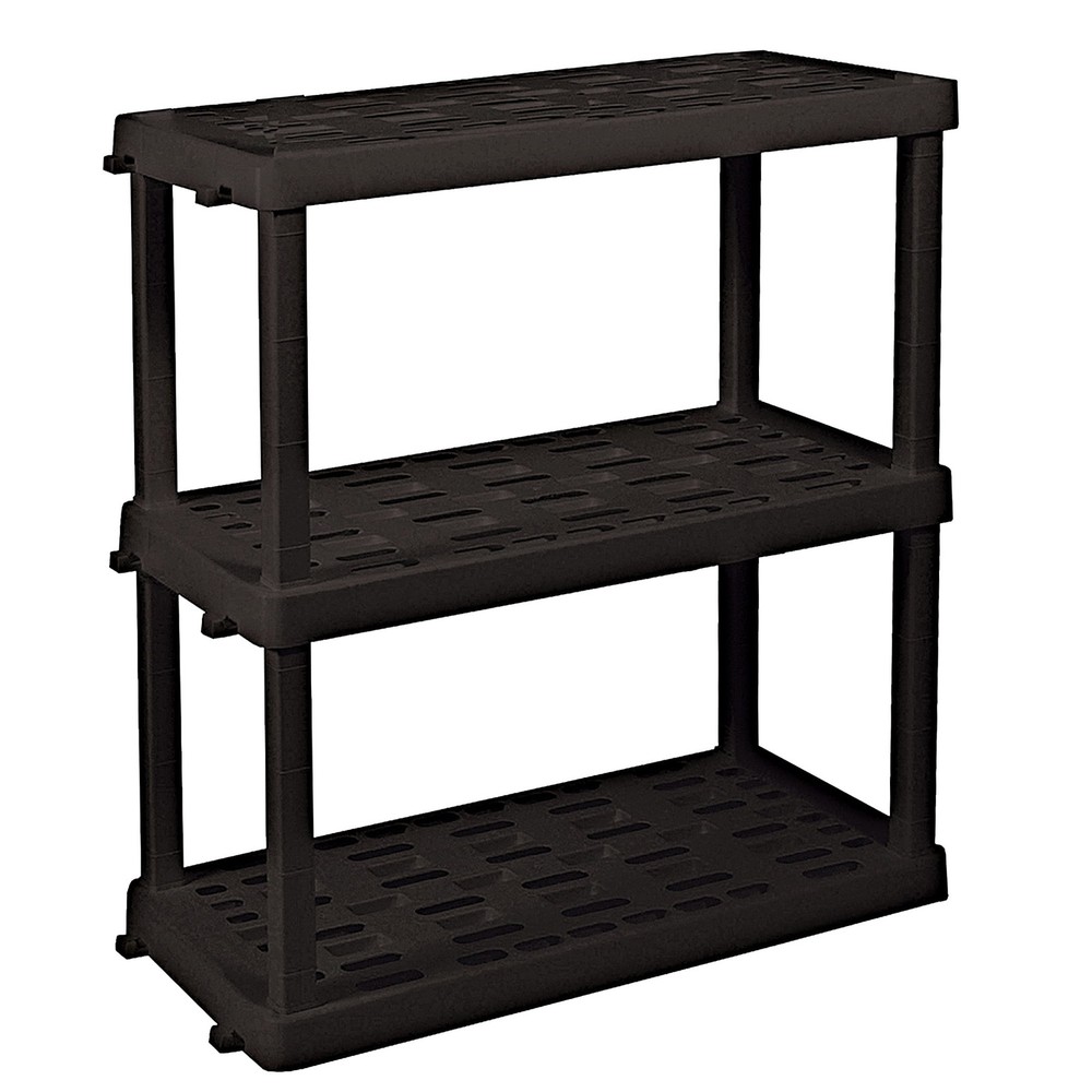 Large 3-Tier Shelving Unit,Multipurpose Garage Plastic Shelf Organizer，