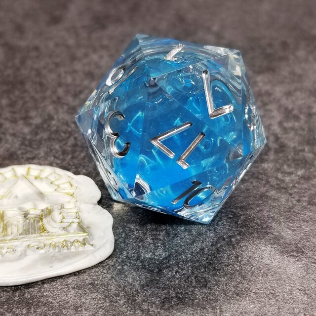Sage's Sky Souls 33mm Liquid-Core D20 Sharp Edge Resin Dice | DnD
