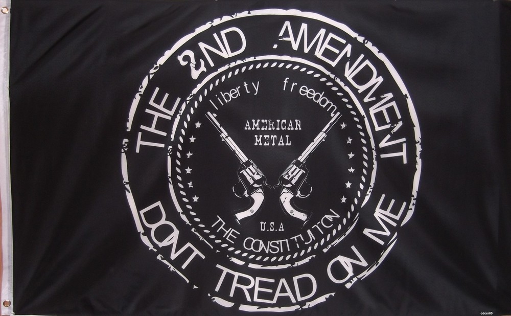 SECOND AMENDMENT FLAG - DON'T TREAD ON ME - LIBERTY & FREEDOM - GUNS