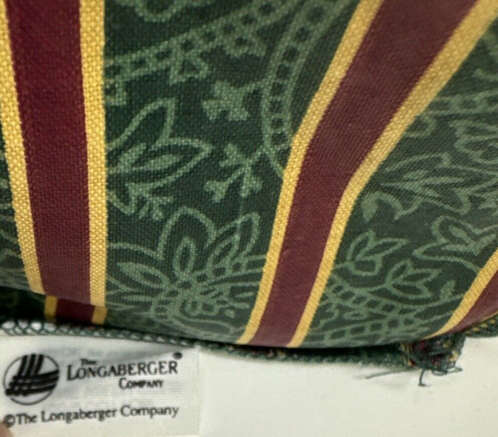 Longaberger 1994 Christmas Jingle Bell Basket Protector Liner Handle Paperwork