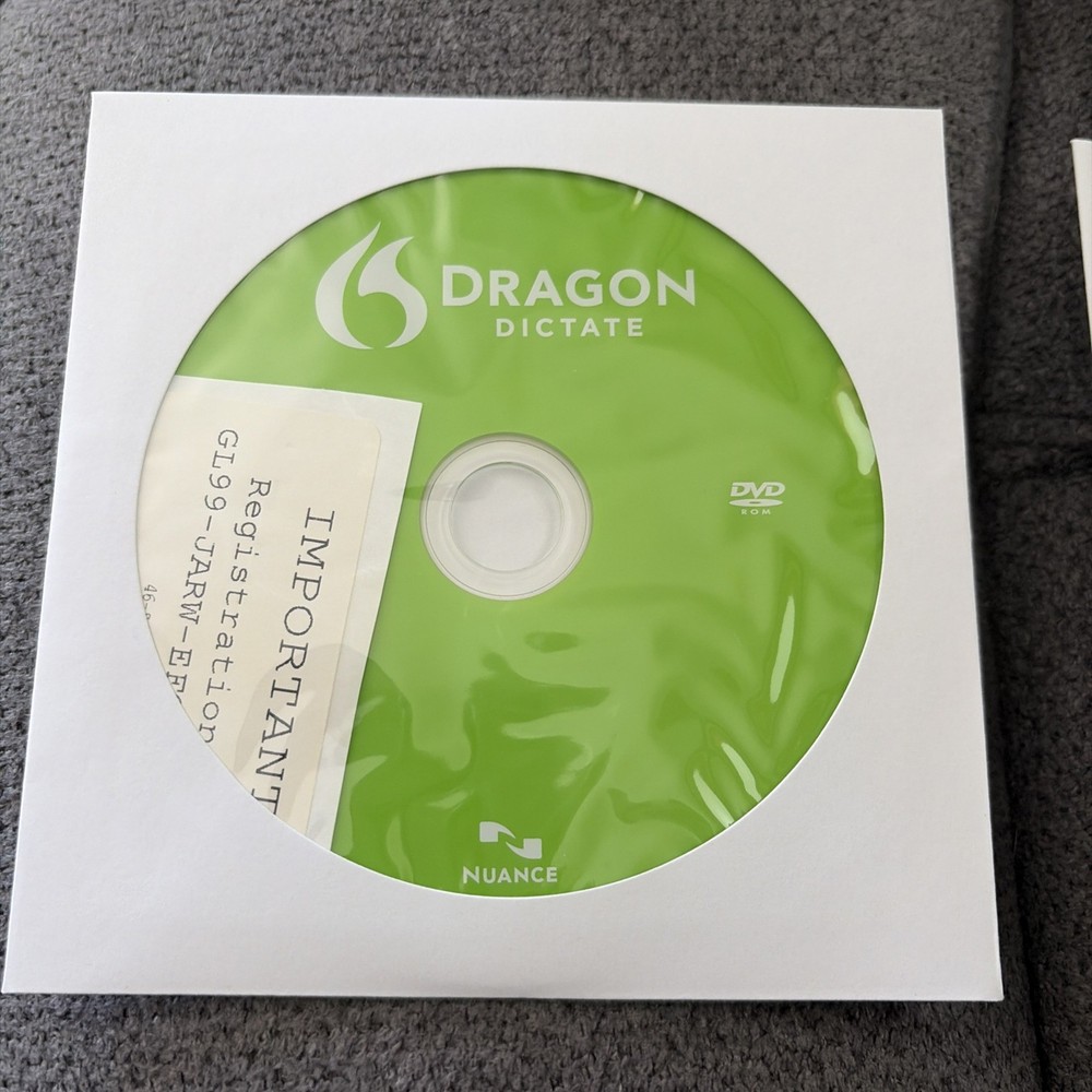 Dragon Dictate Nuance Two Discs Only with code
