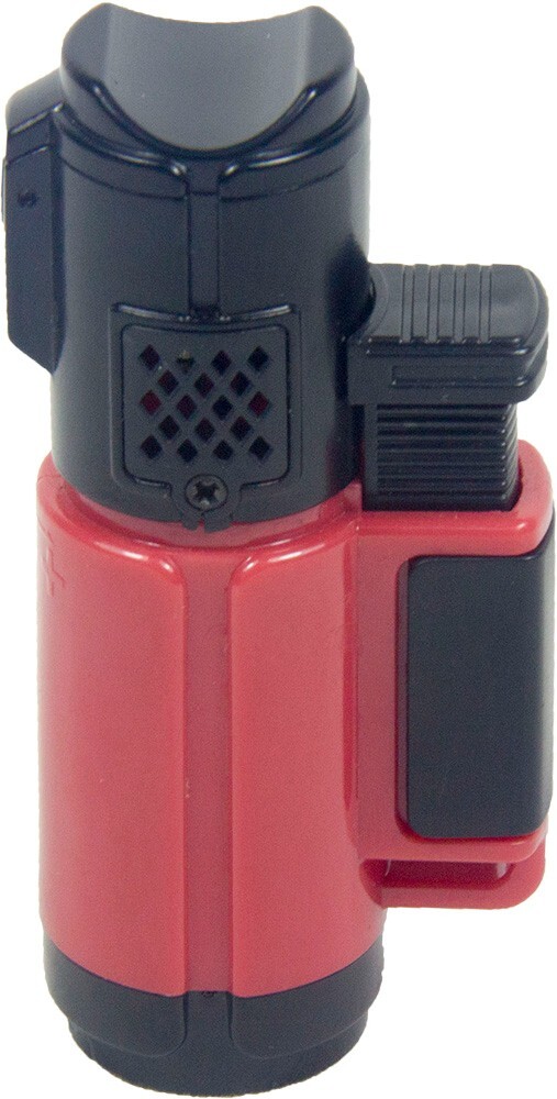 4 PACK Triple Jet Torch Lighter Adjustable Flame W/ Cigar Puncher Cap Hold Solid
