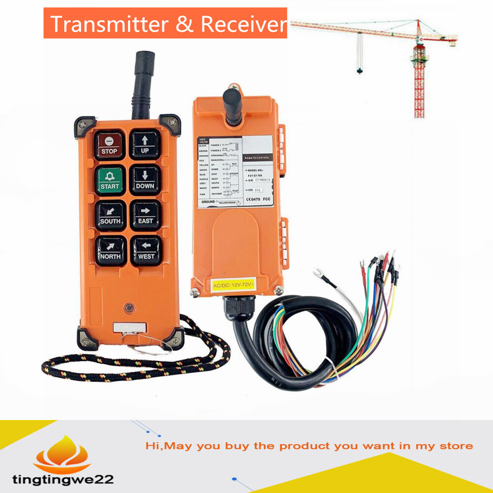 Industrial Crane Remote Control 100 M Radio Controller Transmitter & Receiver