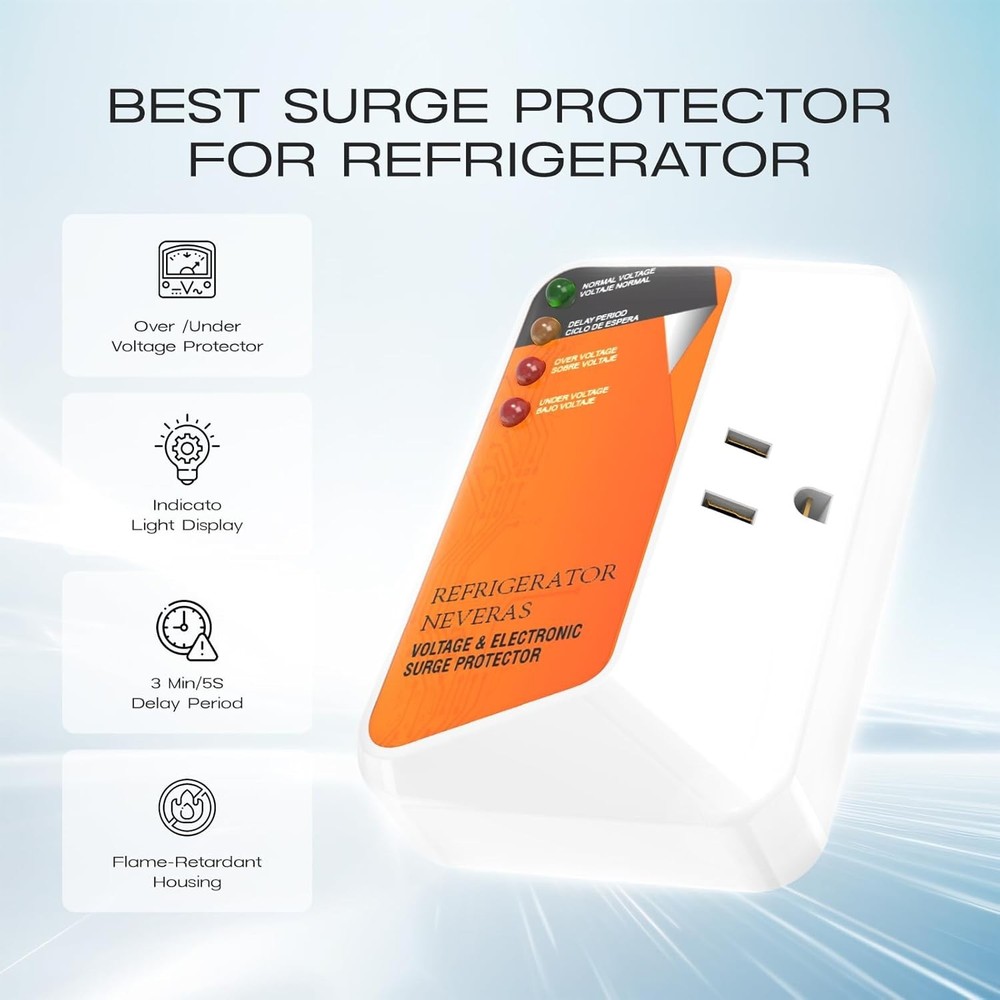 Adjustable Delay Voltage Surge Protector for Refrigerators & High-Power Devices