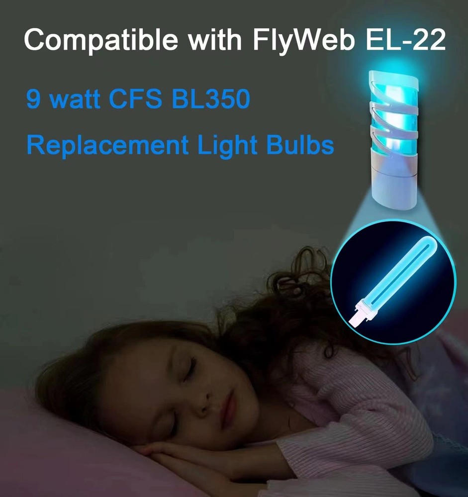 9 Watts Fluorescent Bulb with FlyWeb Classic Fly Light EL 22