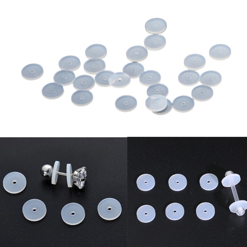 100pcs Silicone Earring Stopper Practical Earlobe Support Stabilizer Disc Pads