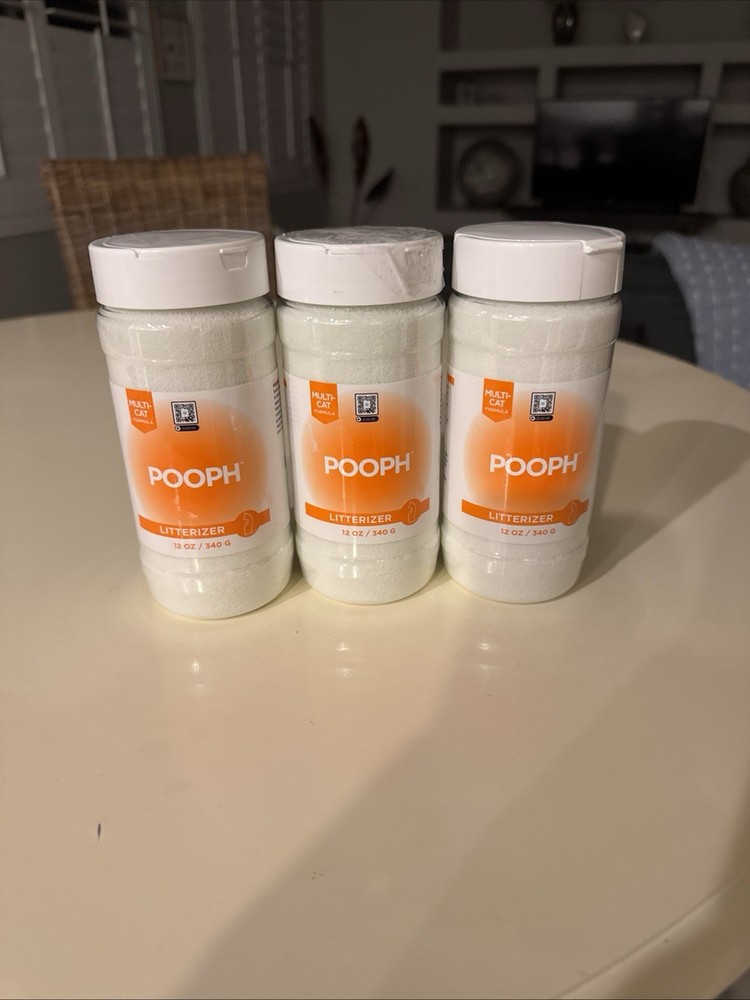 POOPH Litterizer Litter Box Deodorizer, Multi-Cat Formula 3x 12 Oz