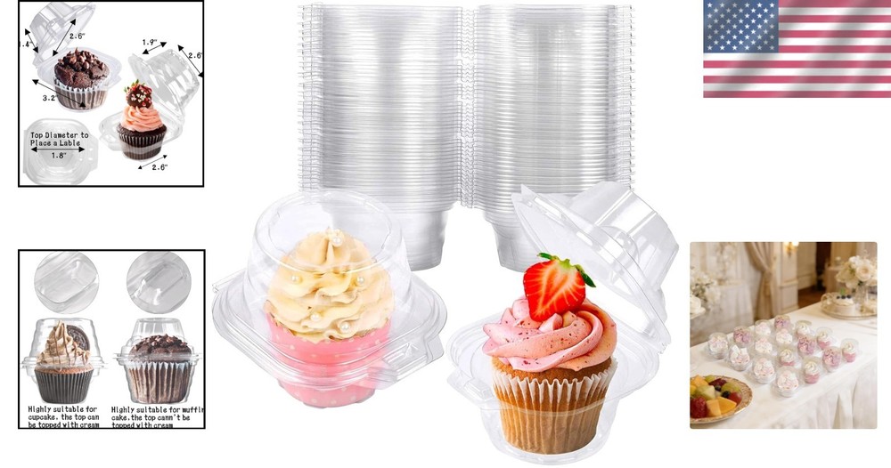 Durable Individual Cupcake Holders - Clear Dome for Perfect Presentation