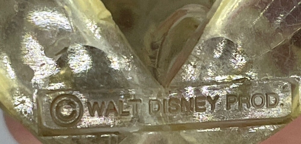 Vintage Hard Plastic Clear Mickey Mouse Disney Figurine 3”