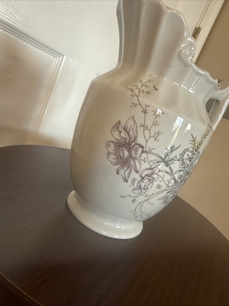 Vintage White Dakota Pottery Pitcher