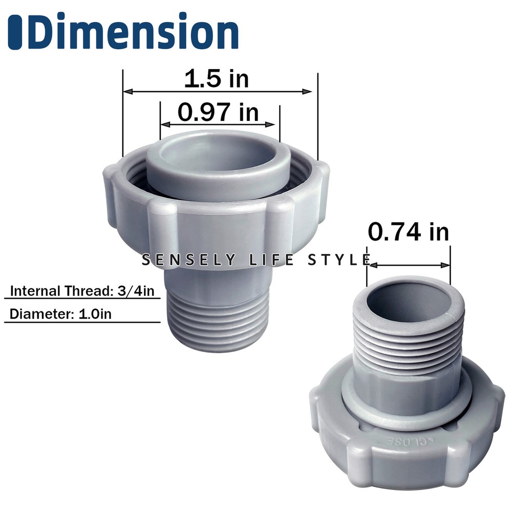 P6D1420 Pool Drain Fitting Replacement Connects fits for Coleman Pools Adapter