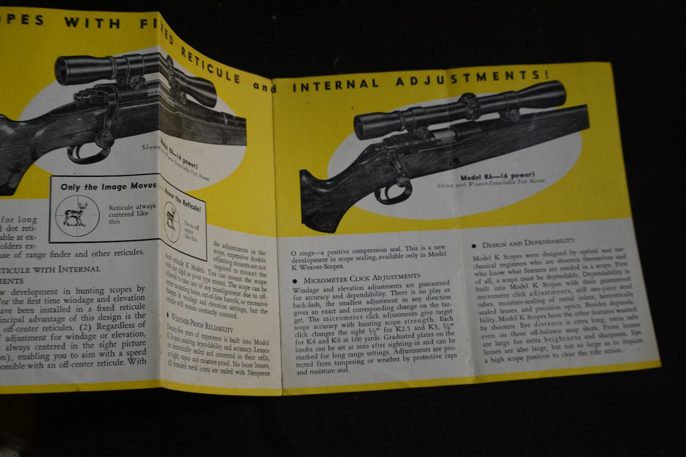 1959 Model K Weaver Scope Brochure