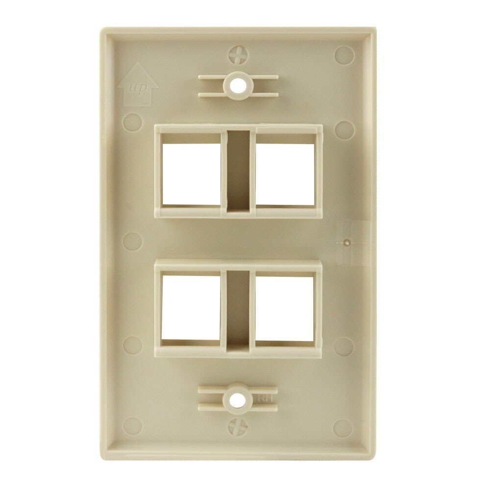 Construct Pro™ Single-Gang 4-Port Keystone Wall Plate (Light Almond)