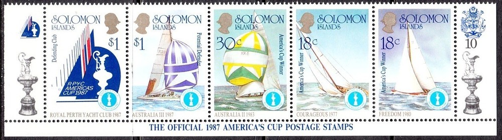 SOLOMON ISLANDS 1987 SHIPS AMERICA'S CUP