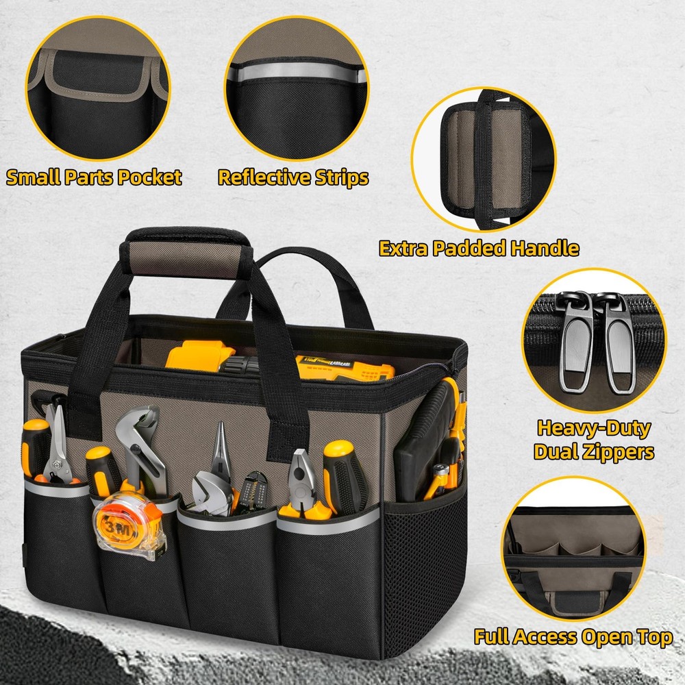 NECKORY Tool Bag, Portable Tool Box Organizer Adjustable Shoulder Strap, Carr...