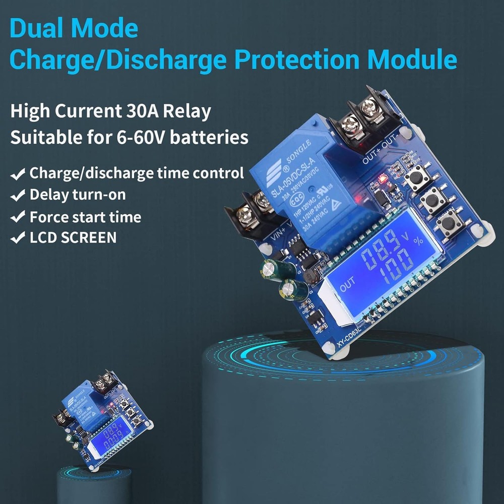 Low Voltage Disconnect Module 6V–60V 30A with LCD