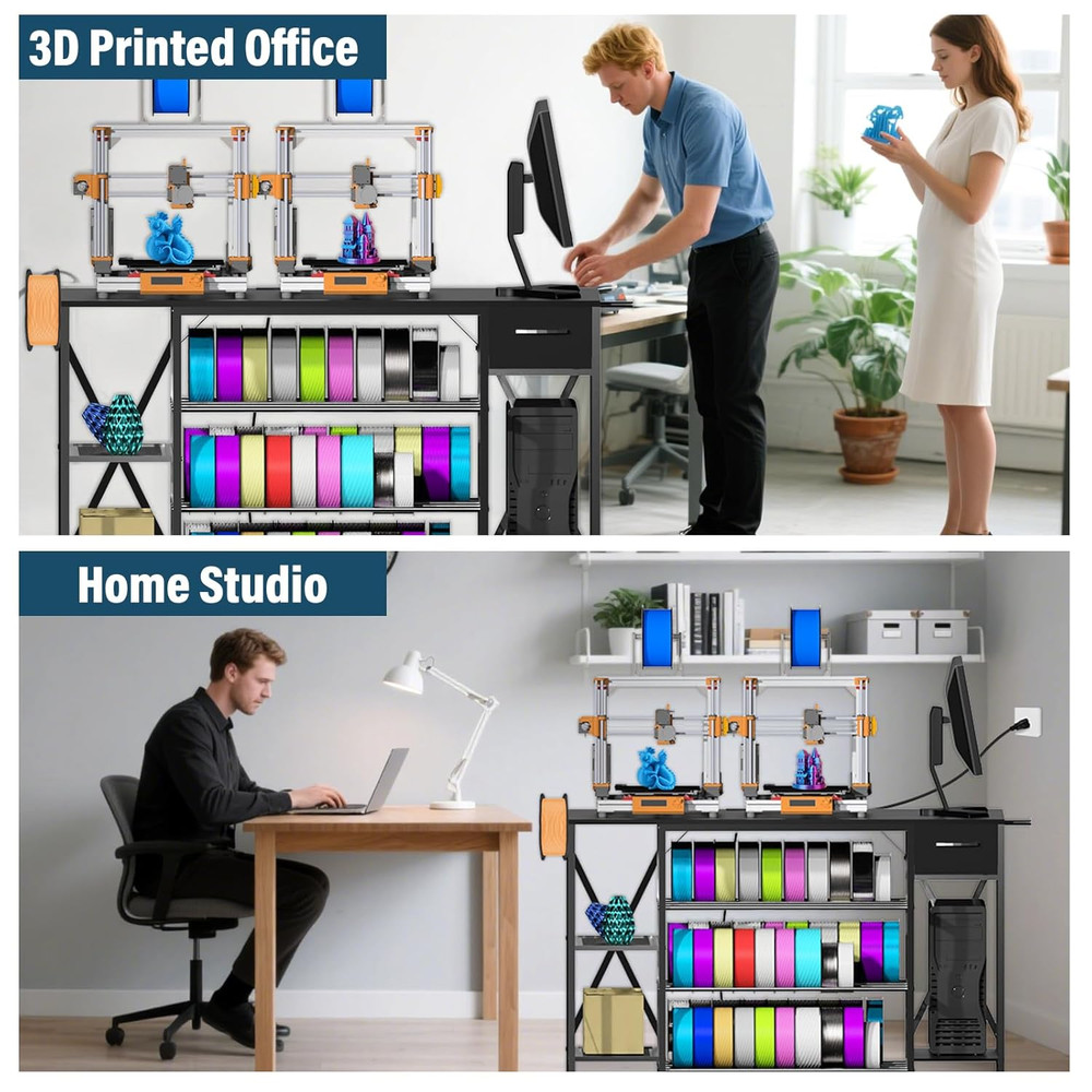 Upgrade Heavy Duty 3D Printer Table with Storage, Large 4-Tier 3D Printer Stand