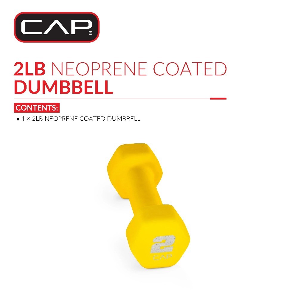 , 2lb Neoprene Dumbbell, Yellow, Single