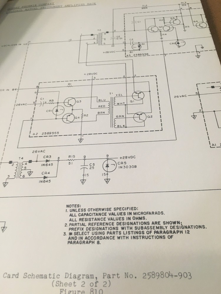 Sperry Instrument Amplifier Rack 2589201 Schematics