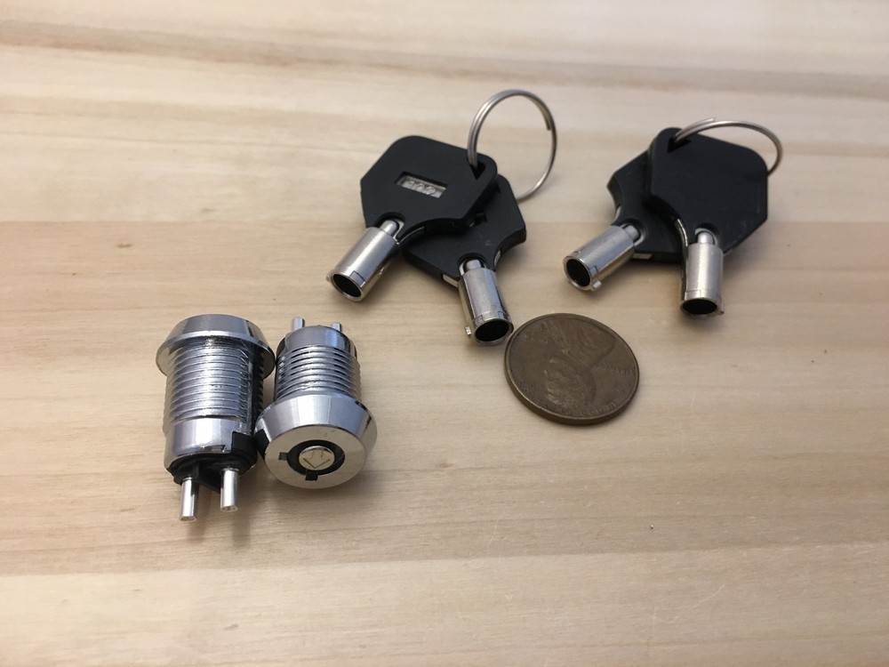 2 sets Key Ignition 12mm Switch OFF-ON Lock metal lock security