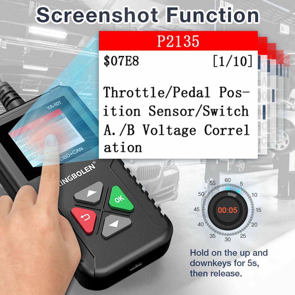 KINGBOLEN YA101 Code Reader OBD2 Scanner Car Check Engine Fault Diagnostic Tool