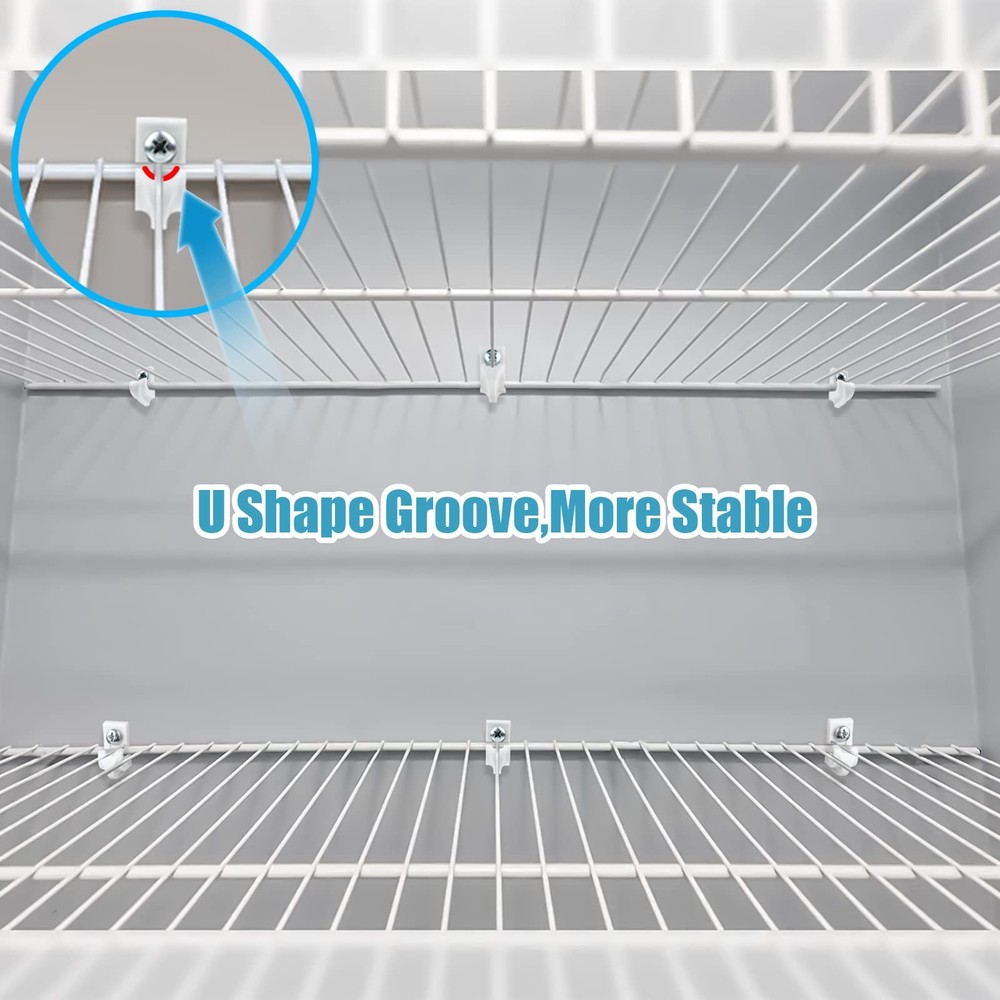 24 Pack White Down Wall Clip Closet Shelves Clips Wire Shelf Loop Clips