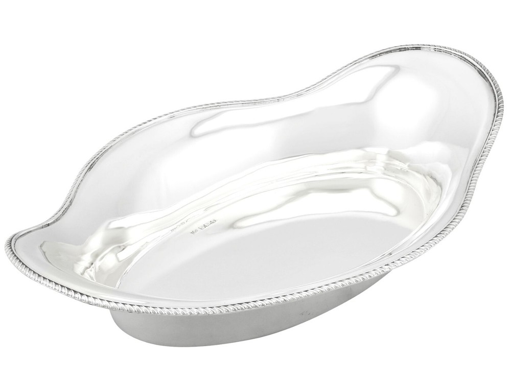 Antique Edwardian Sterling Silver Bread Dish