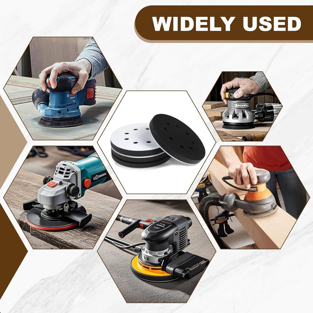 2Pcs 5 inch Hook Loop Soft Foam Interface Sanding Disc Sander Buffer Backing Pad