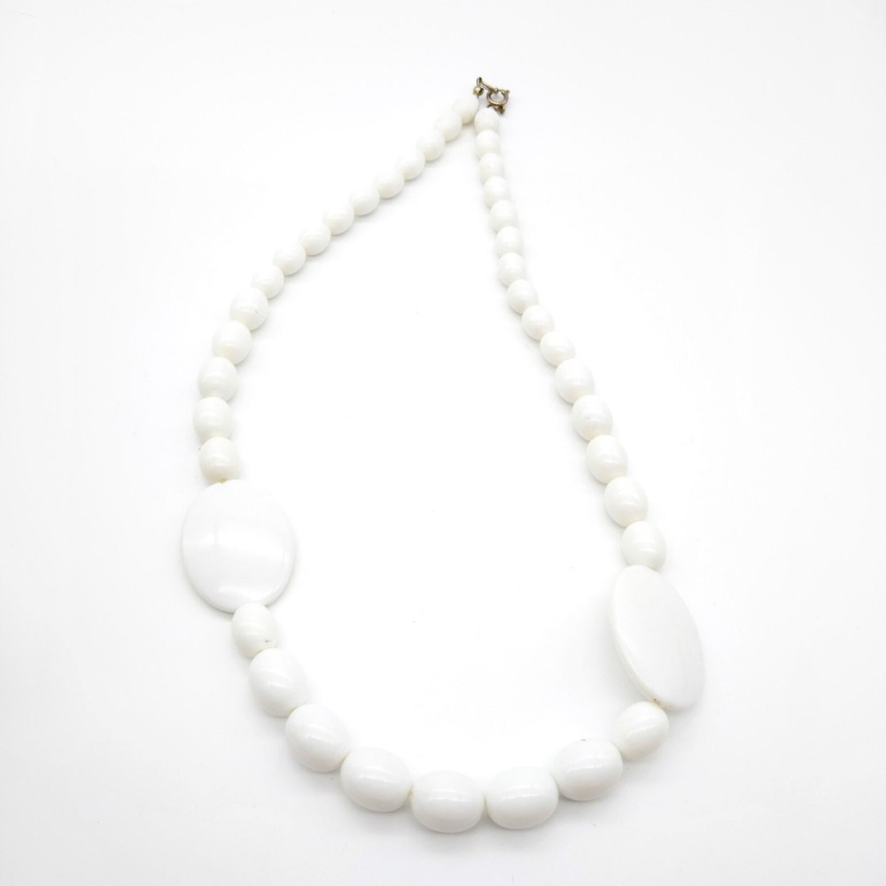 Vintage White Lucite Beaded Necklace
