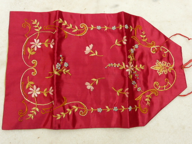 Antique Silk Sewing Needle Case Circa - 1900