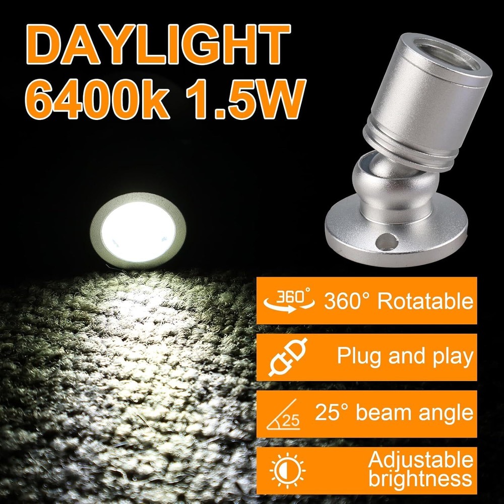 4/8Pack Dimmable LED Mini Spotlight for Display Cabinet Showcase Warm/Cold White