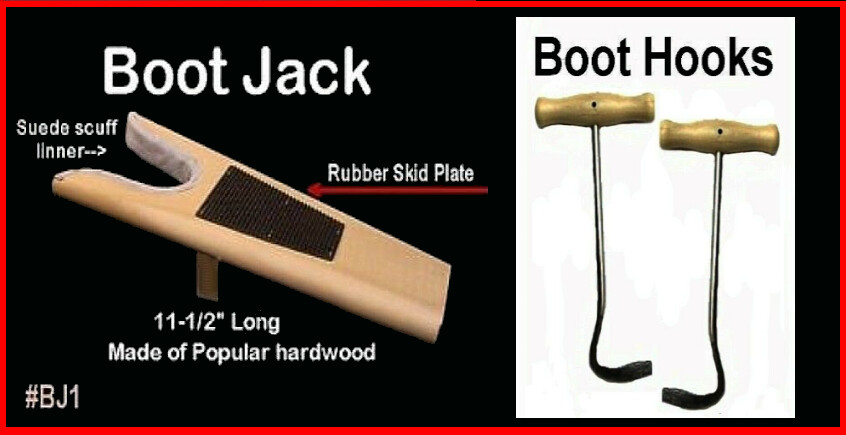 Men's COWBOY BOOT JACK PULLER & Pair of Boot HOOK & Pullers ~ Made in USA
