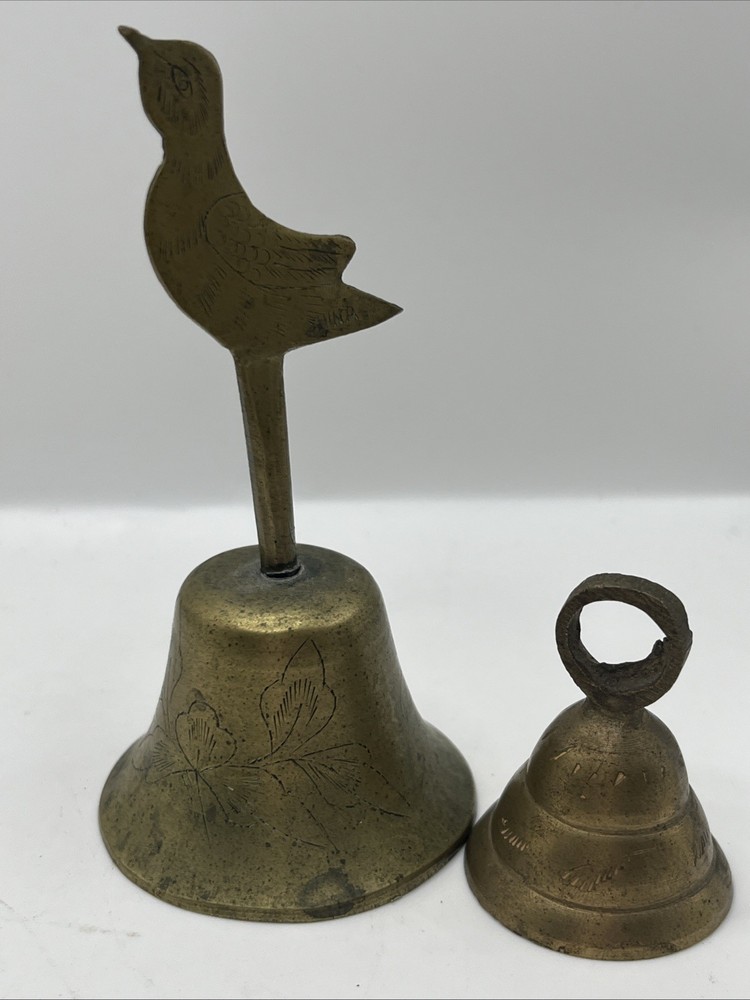 3 Brass Bells Sparrow, 4” Handle & 2” Bell