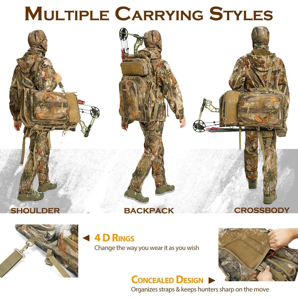 Deer & Elk Hunting Backpack with Spacious Bow Compartment, Features Expandabl...