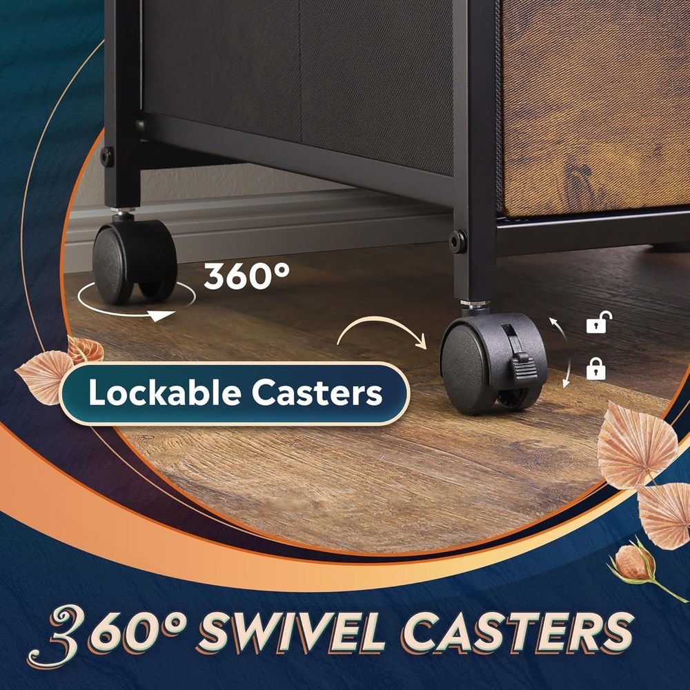 Lightweight Rolling File Cabinet with 2 Drawers - Perfect Home Office Solution