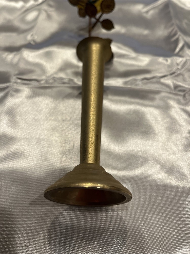Vintage Rose Bud & Vase Brass