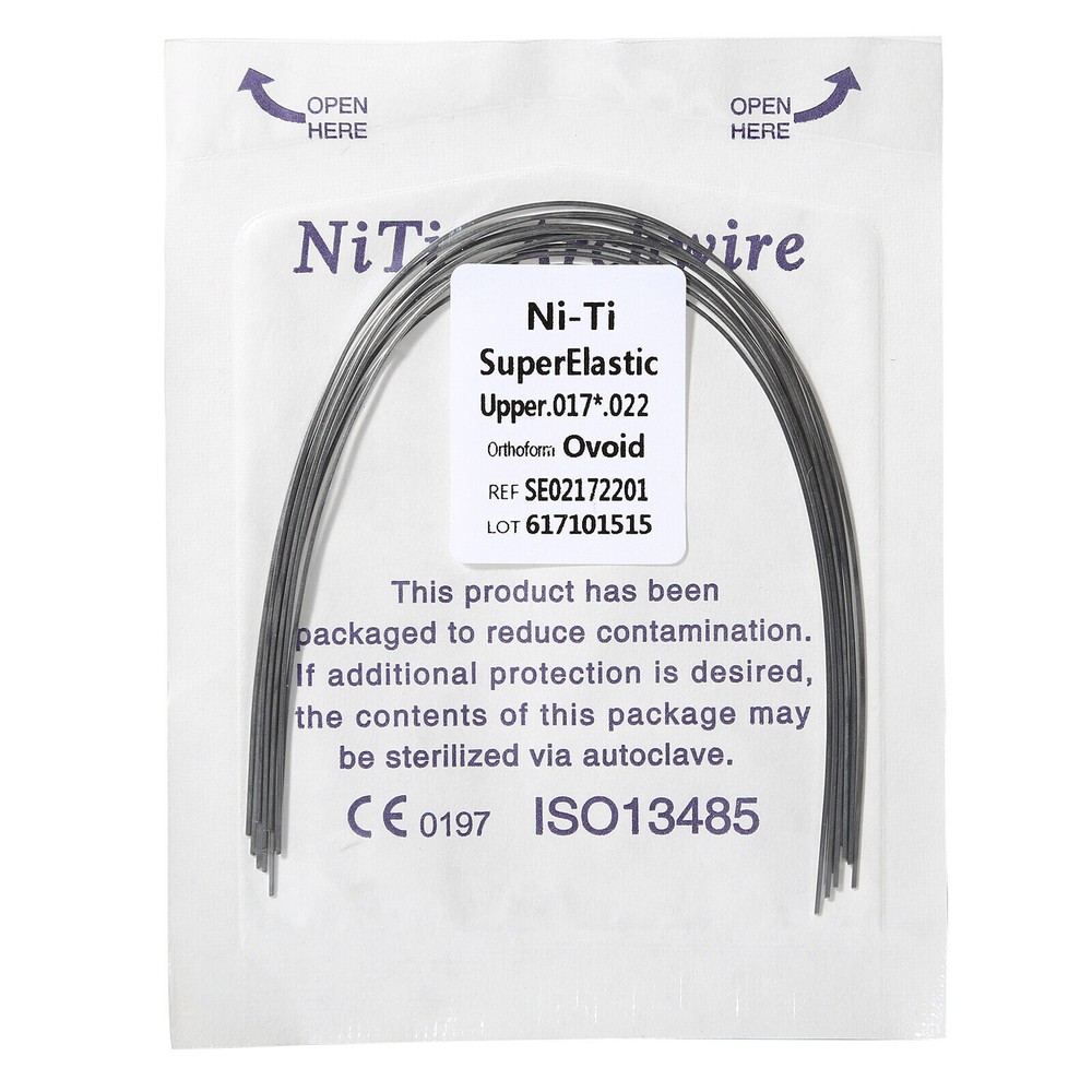 Dental Ortho Arch Wire Super Elastic Niti Reverse Curve Rectangular True Form