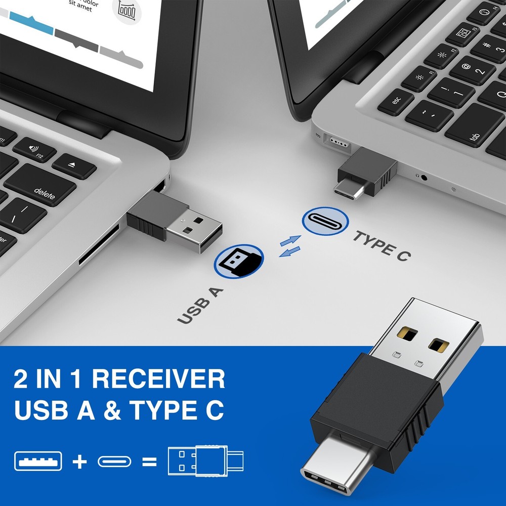 2 in 1 Type C and USB Presentation Clicker Powerpoint Presentations for Mac,PC