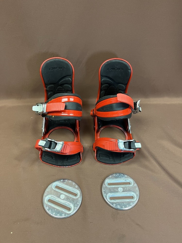Ride Micro LS Youth Red Snowboard Bindings Size Small