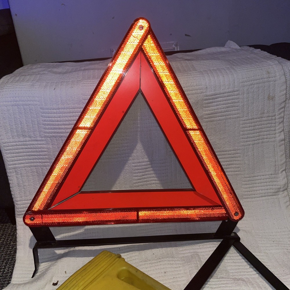 Vintage AA Advance Warning Triangle with Original Box