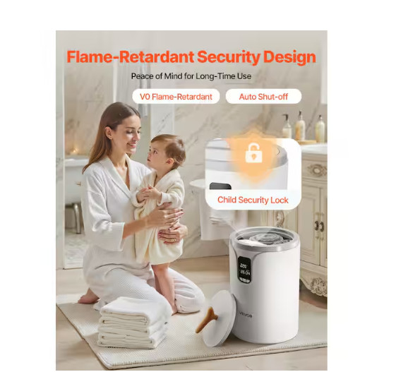 VEVOR 20L Towel Warmer Bucket with LED Screen Timer & Temp Setting Security Lock