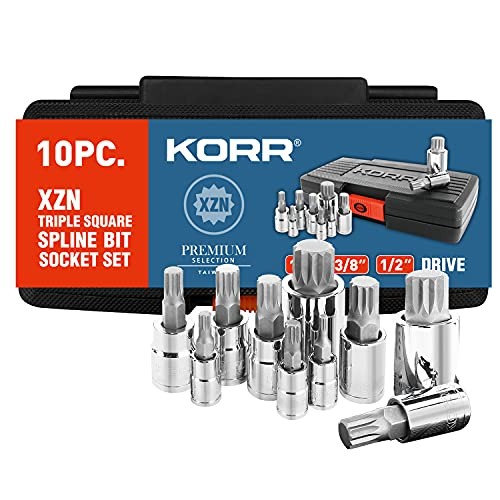 Tools KSS009 10pc XZN Triple Square Spline Bit Socket Set