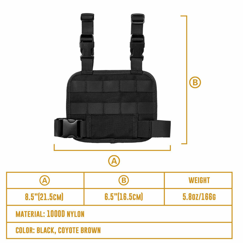 Tactical MOLLE Platform Rig Panel Drop Leg Thigh Pistol Holster Adjustable Strap